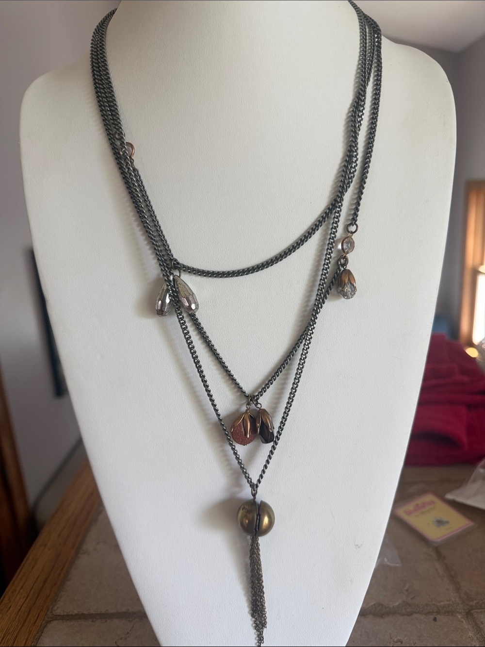 Subversive for Target Multi-Layer Gunmetal Pendant Necklace - Women Jewelry